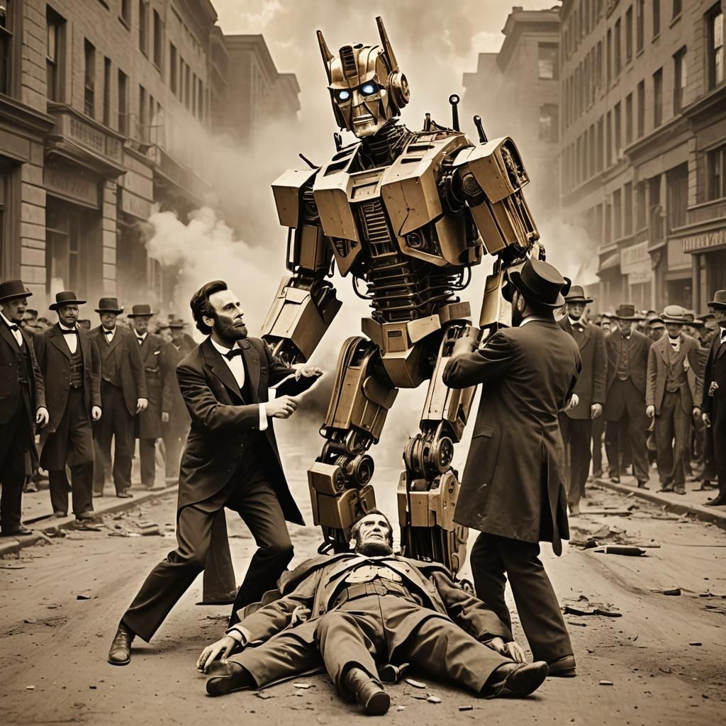Transformer Robot Saves Abraham Lincoln: Historical Photo