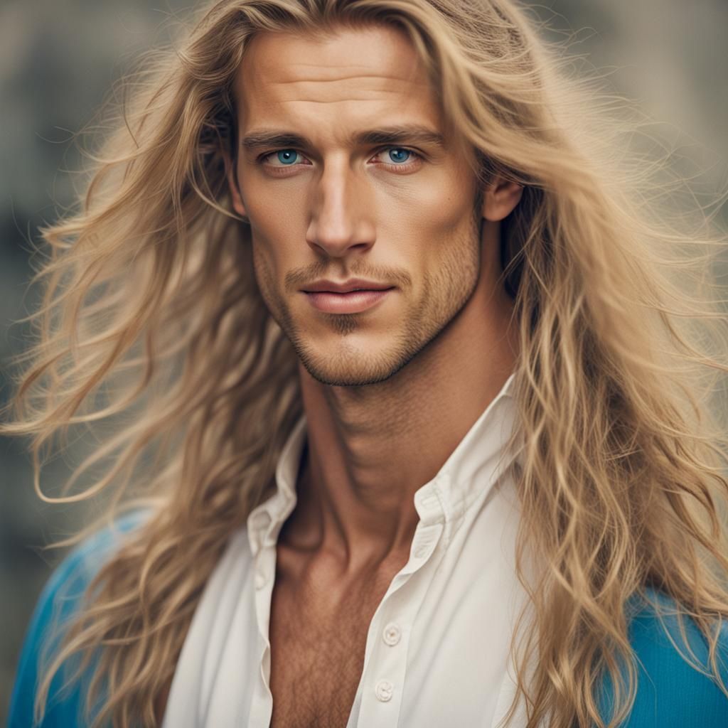Handsome Blond Man with Blue Eyes