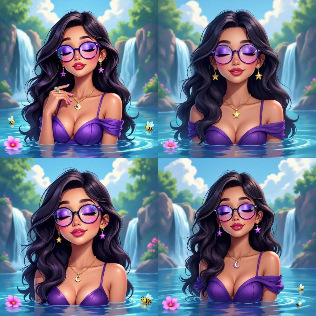 Glowing Goddess with Galaxy Nail Polish