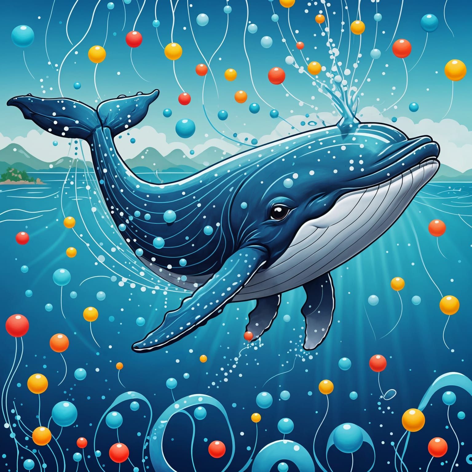 Whale in a Connect the Dots Puzzle