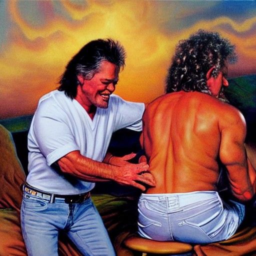 Eddie Van Halen Massage: Oil Painting