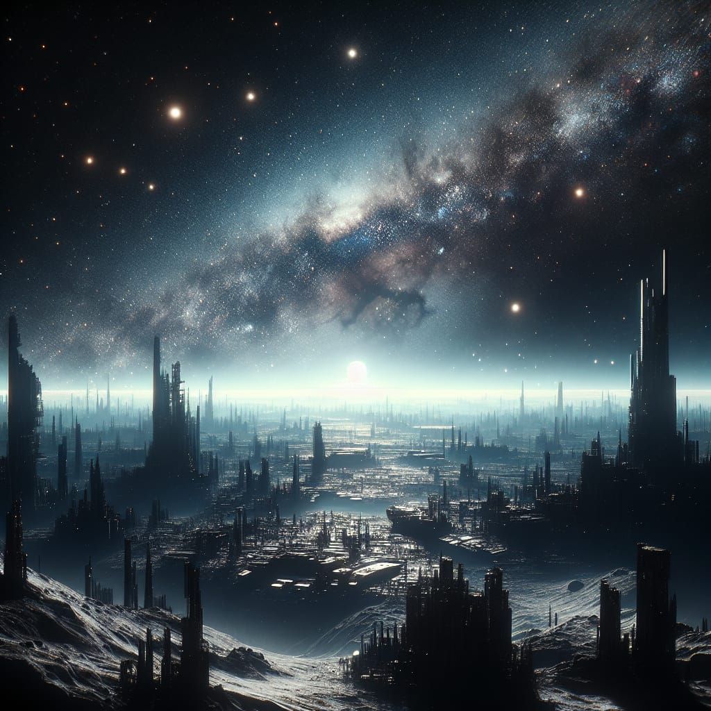 Extraterrestrial City Ruins on Airless World