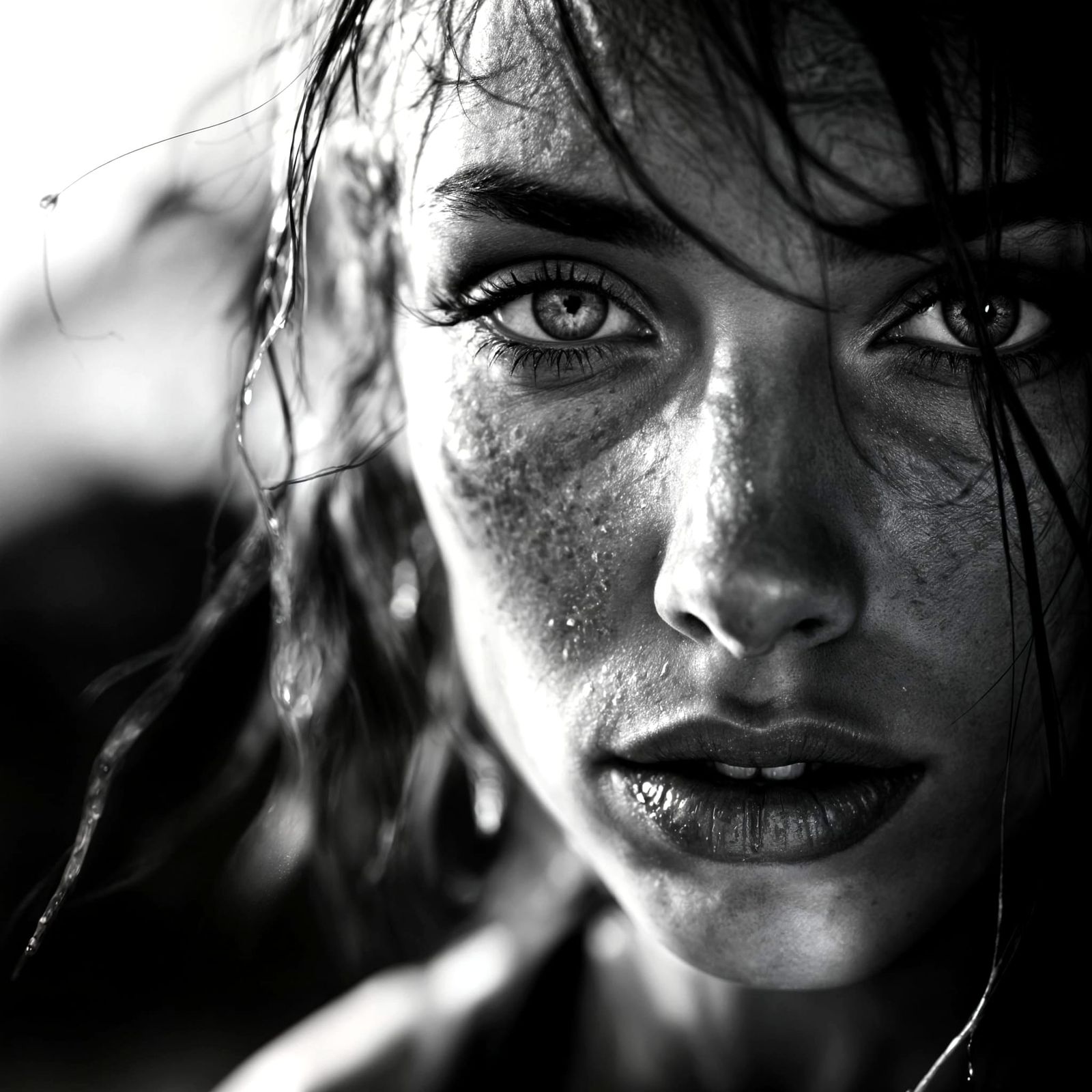 Monochromatic Portrait of a Yoga Student in Dramatic Light