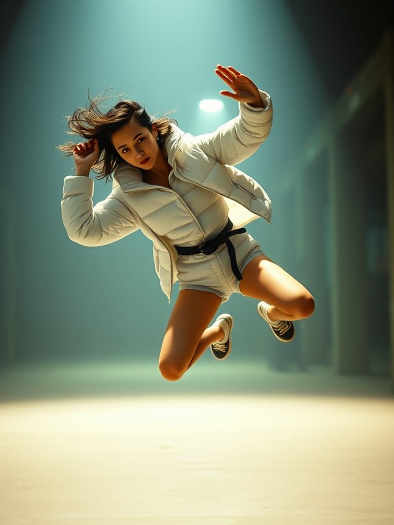 Ethereal Kung Fu Warrior Soars Through the Air