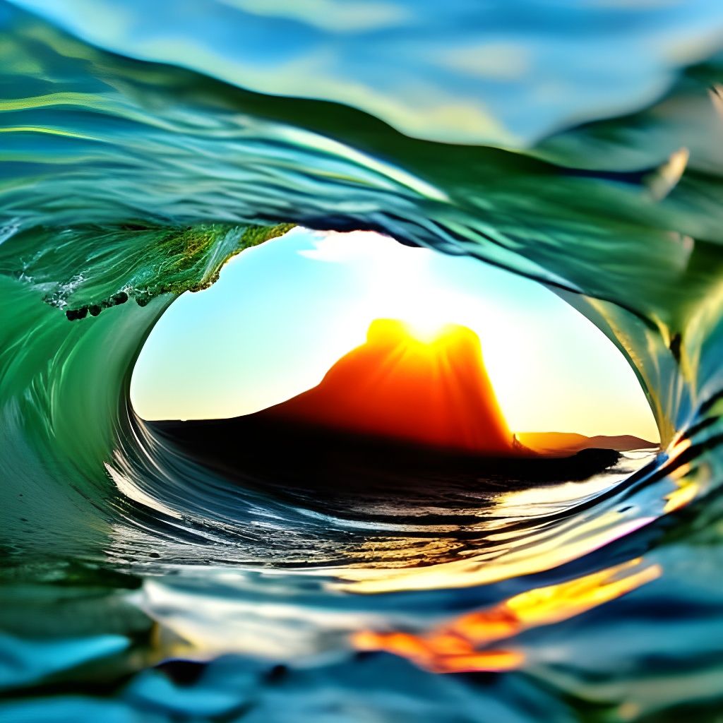 Hyperrealistic Paper Boat in Giant Wave Split Shot