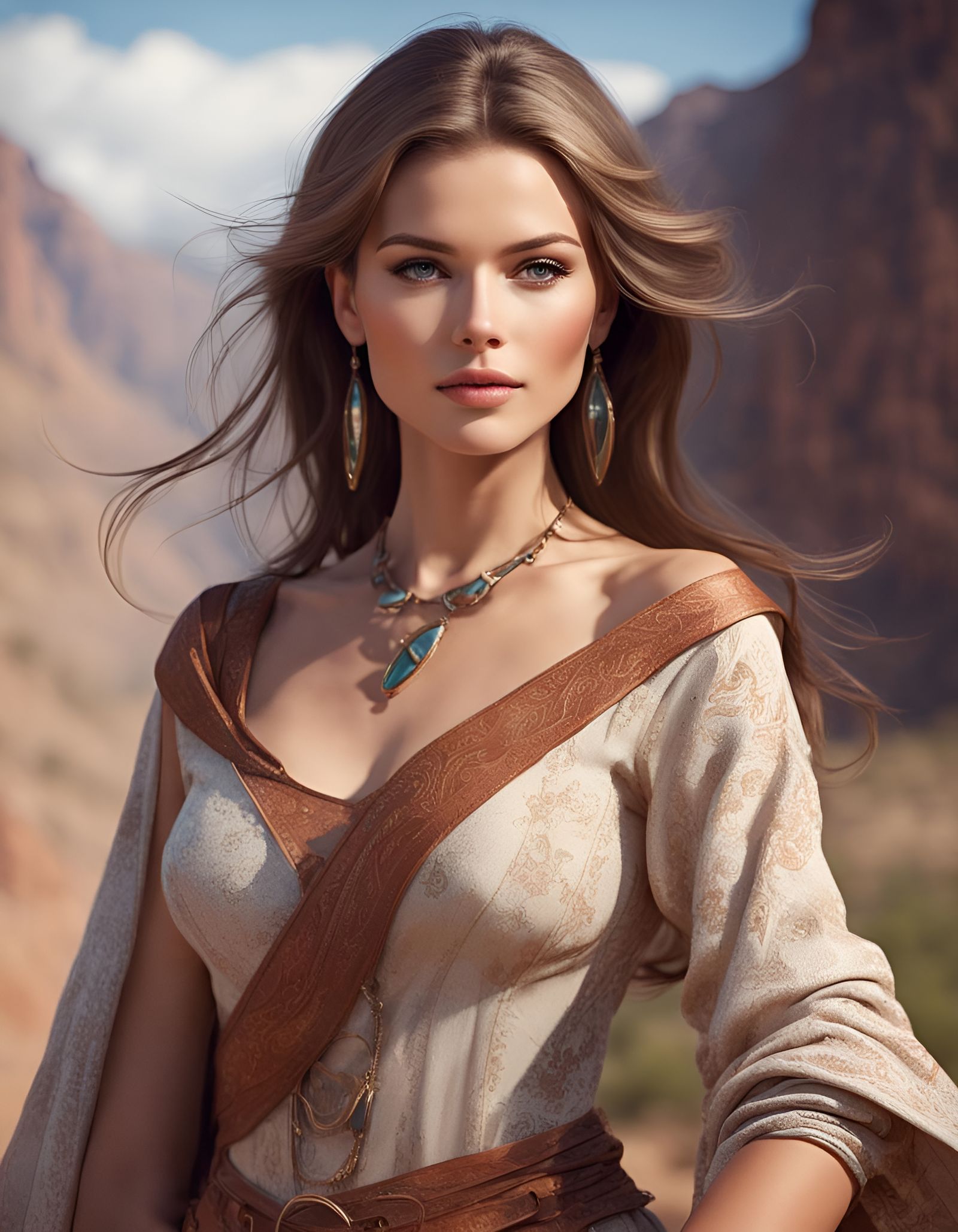 Gorgeous Woman Portrait in Hyperrealistic Style