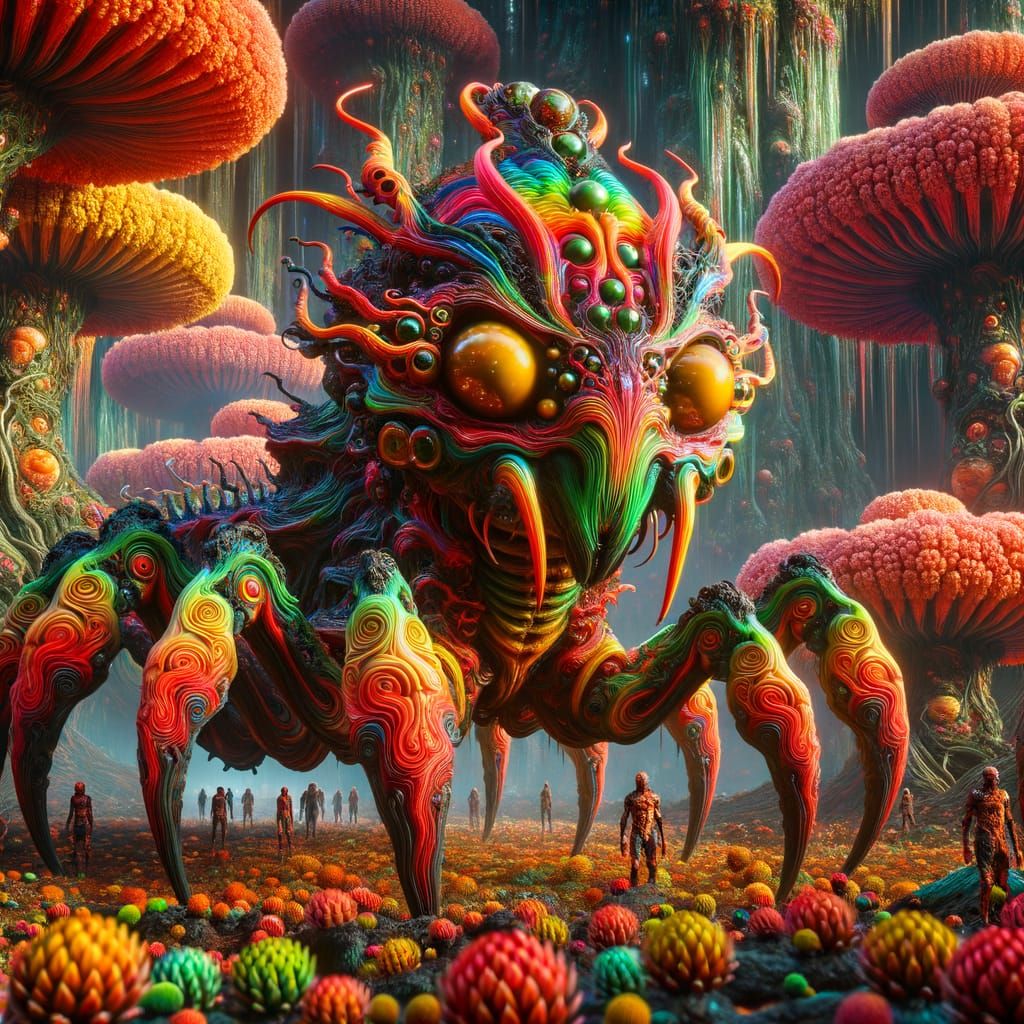 Surreal Scorpion Chimera Warlord in a Bizarre Alien Landscap...
