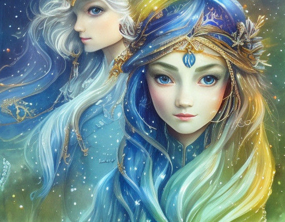 Fantasy Elves in Dreamy Watercolor