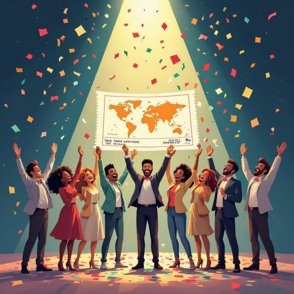 Joyful Lottery Winners Celebrate Global Travel Opportunity
