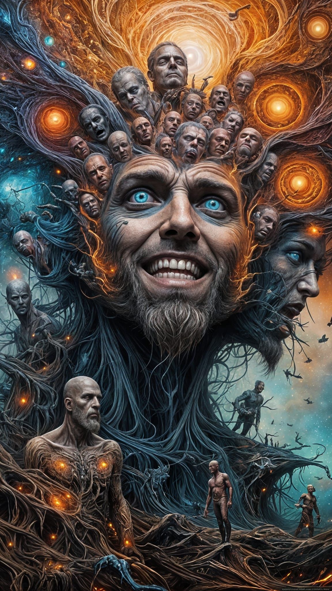 Fractal Faced Man in Dreamscape Style