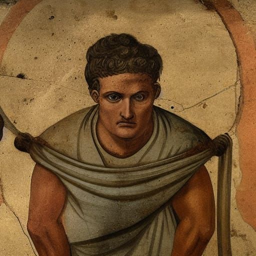 Roman Fresco of Institutionalized Person in Straightjacket