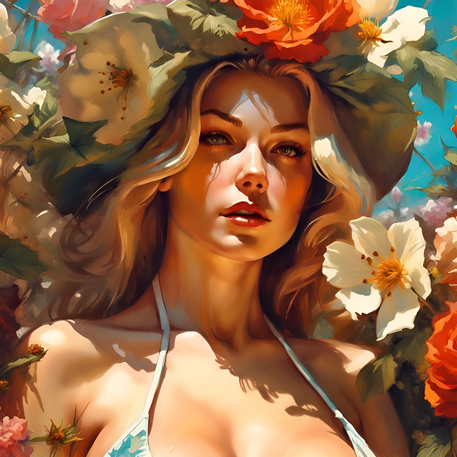 Bikini Beauty Portrait in Pin-Up Style