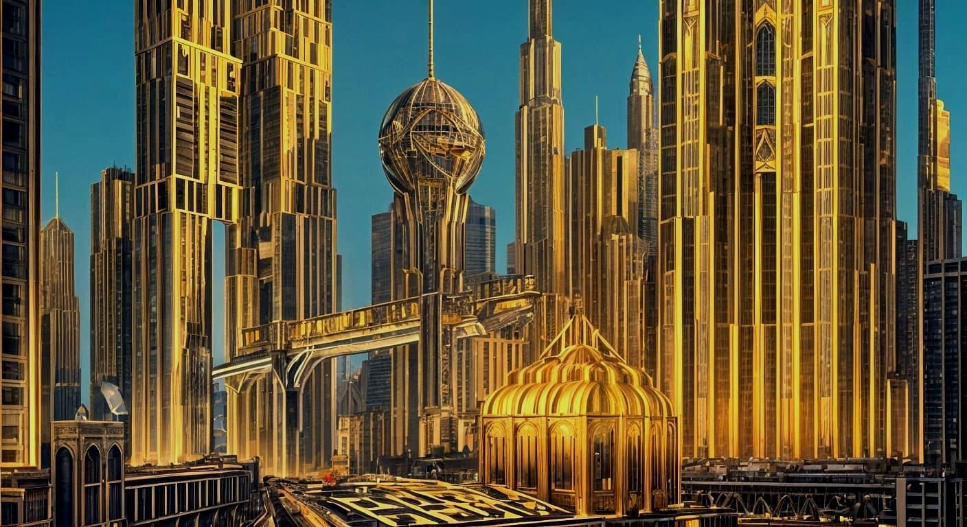 Art Deco Metropolis in Golden Light
