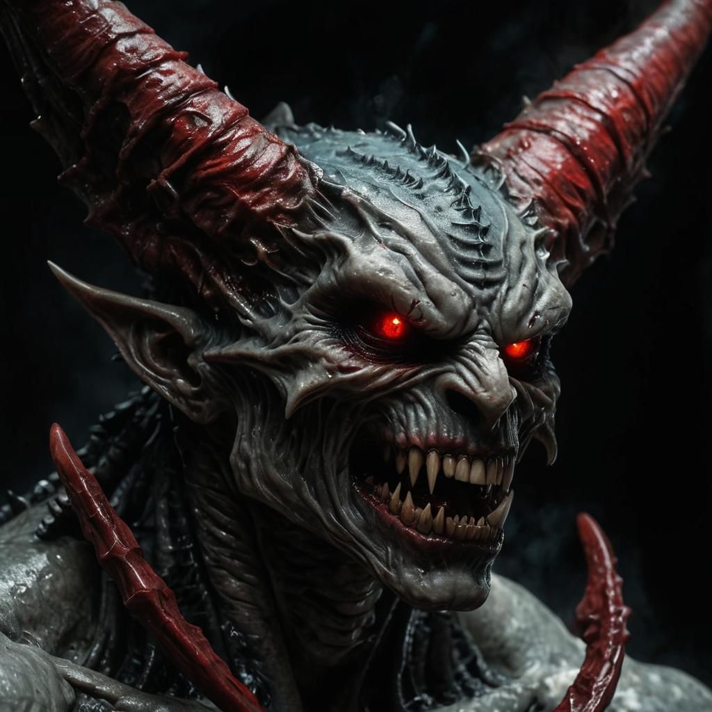 Dark Fantasy Demon in Dungeon Lair