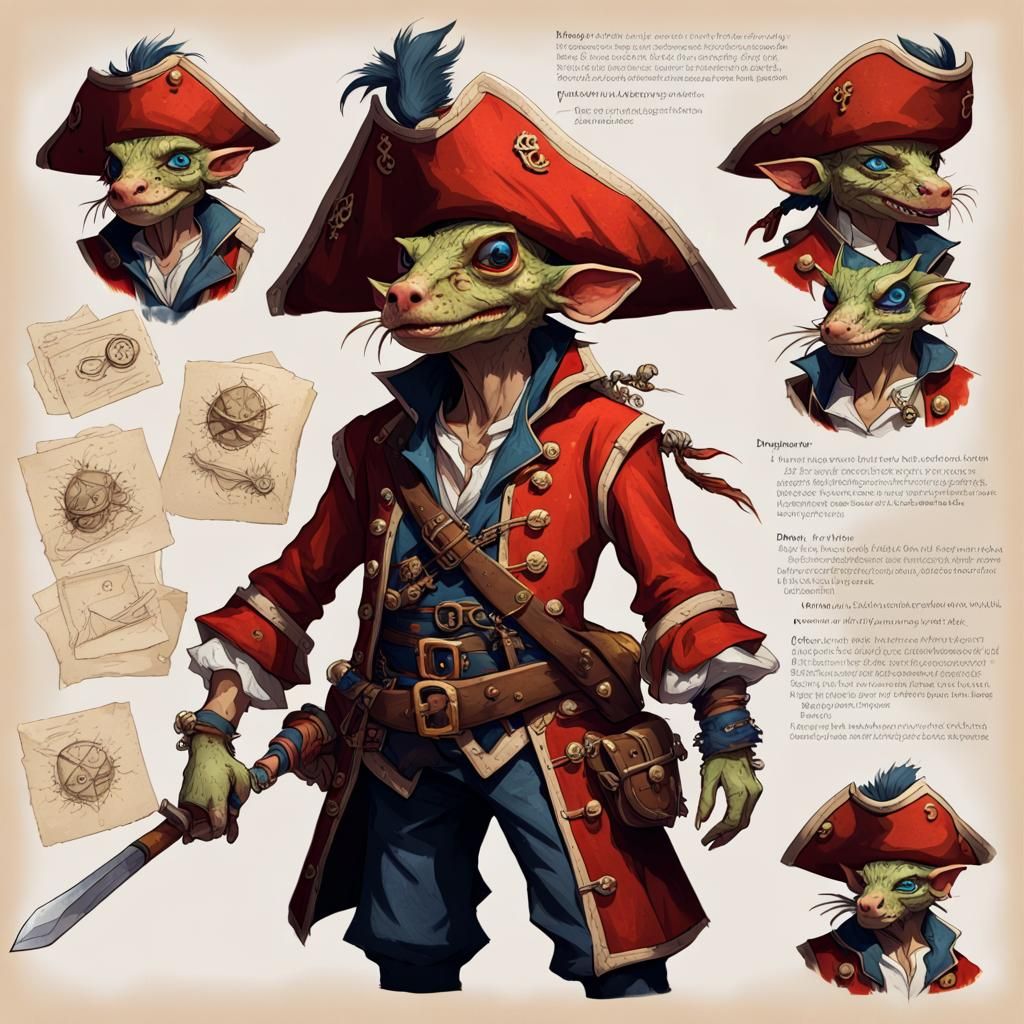 Kobold Pirate Mage Character Sheet