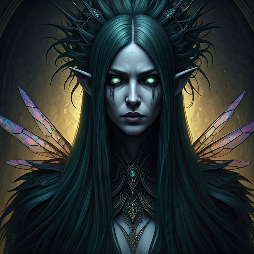 Dark Elven Queen Chrysalis with Broken Wing