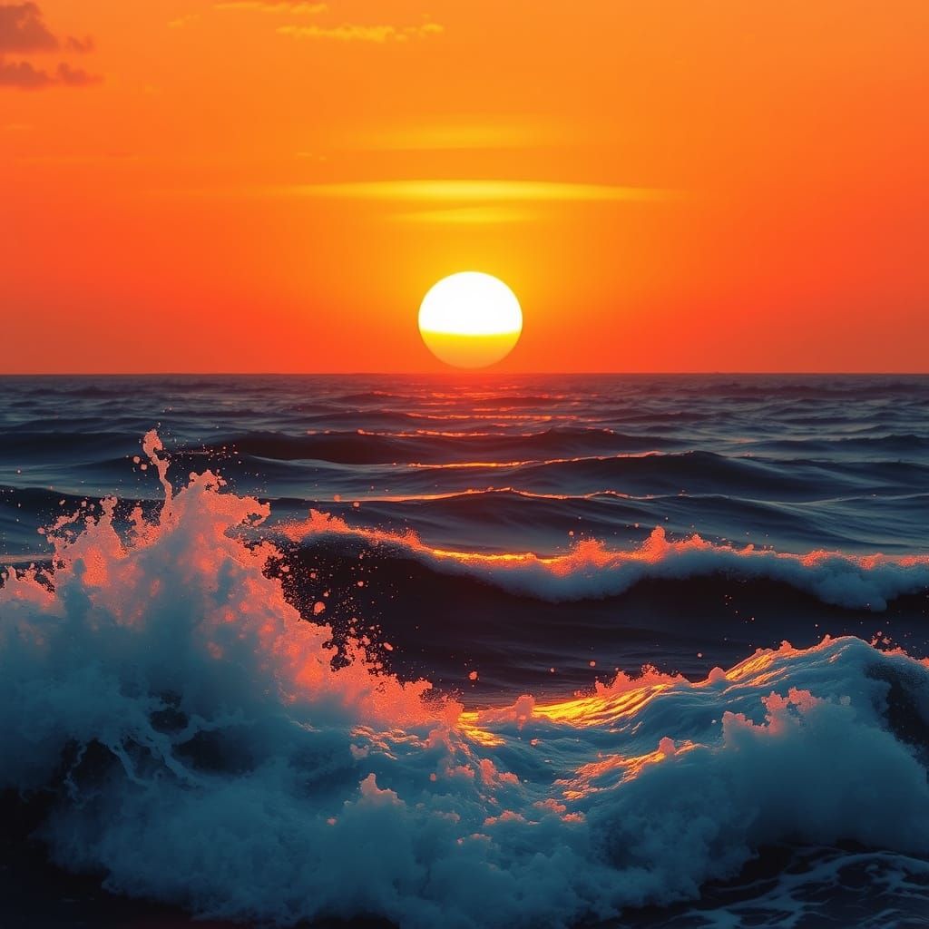 Surreal Sunrise in the Style of Picasso