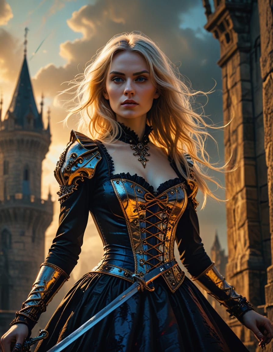 Gothic Alice: Dark Fantasy Oil Painting