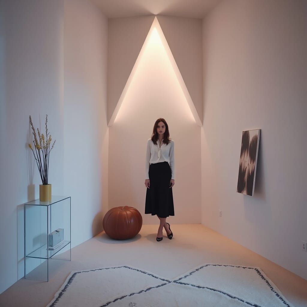 Futuristic Triangle Room Inspired by Syd Mead