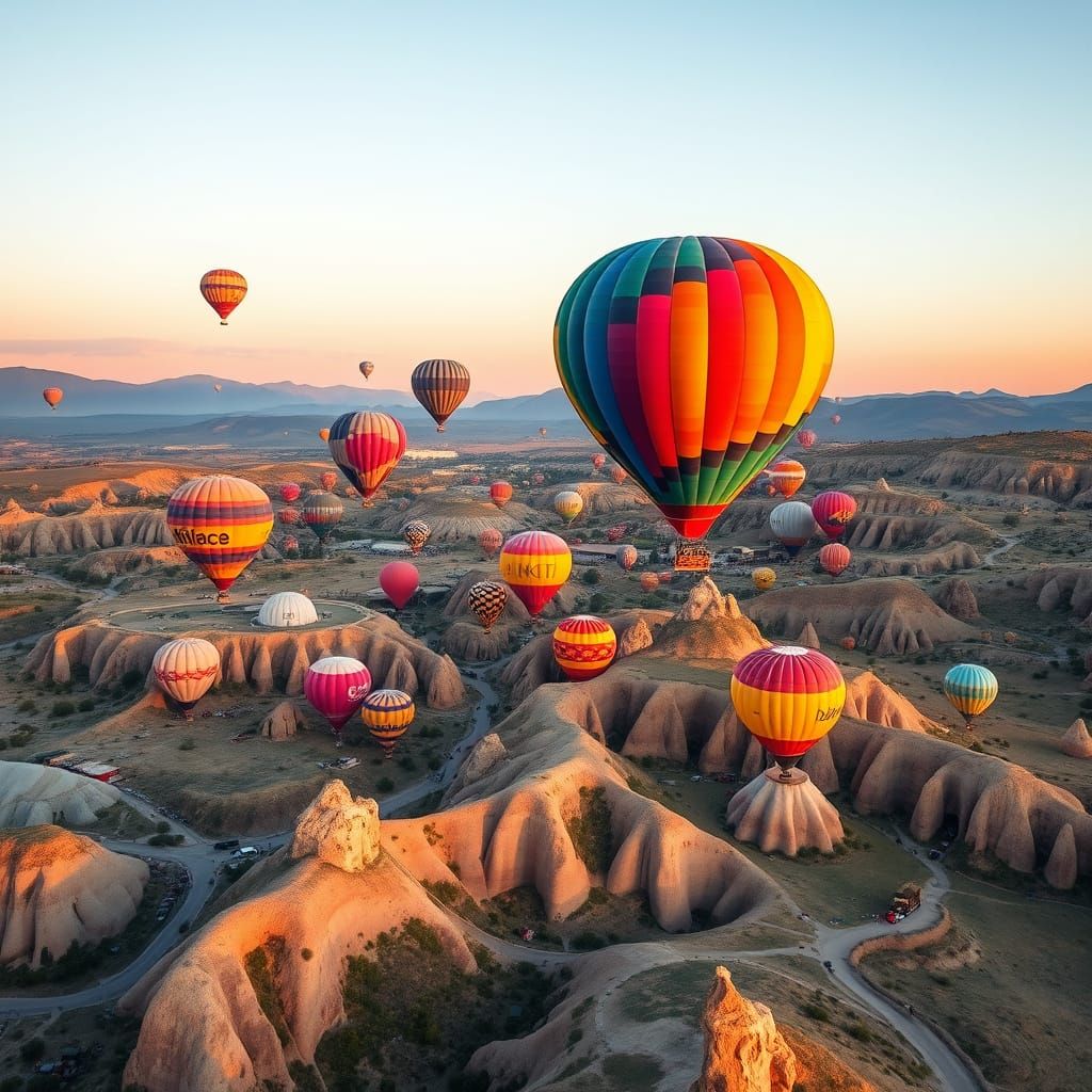 Cappadocia Hot Air Balloons at Sunset: Panoramic View