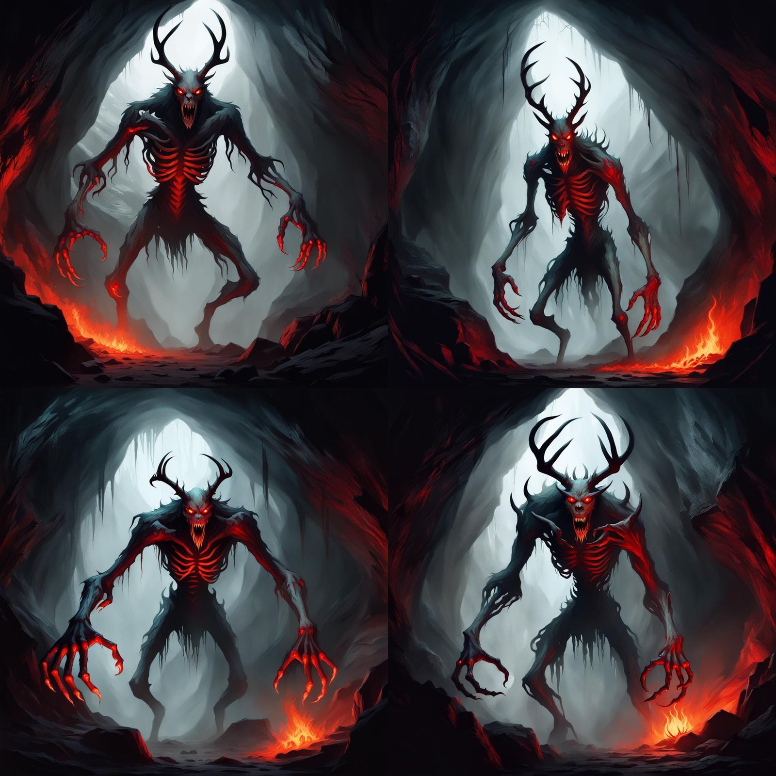 Terrifying Wendigo Monster Reaching Out: Digital Painting