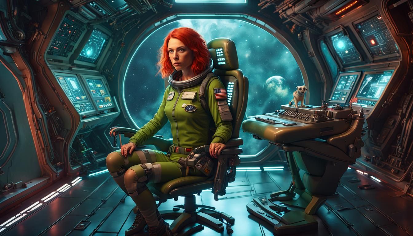 Astronaut in Wormhole with Energy Weaponry