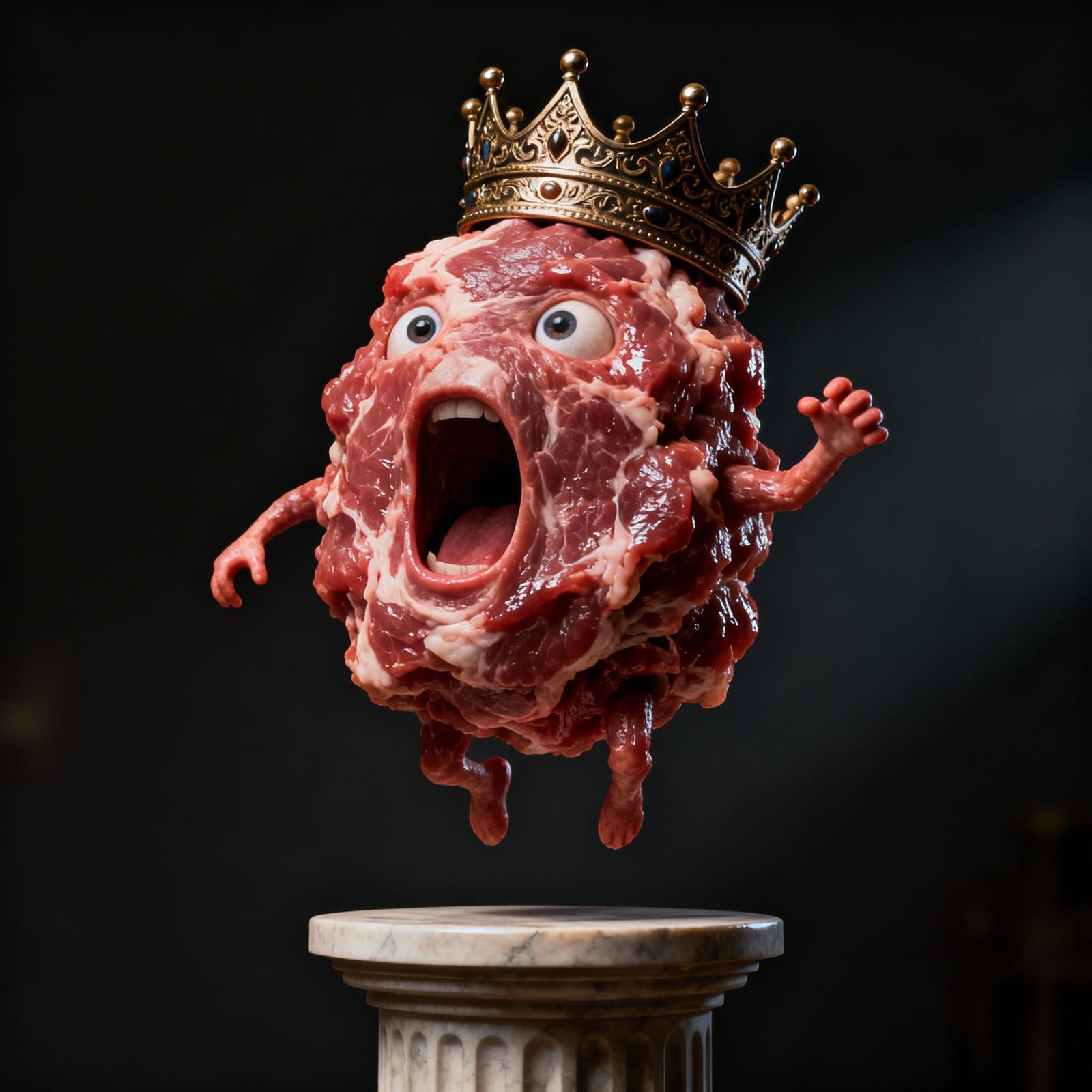 Meatwad Crown with Human Eyes Screaming