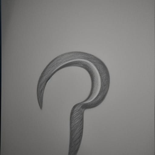 Hyperdetailed Charcoal Drawing of a Question Mark