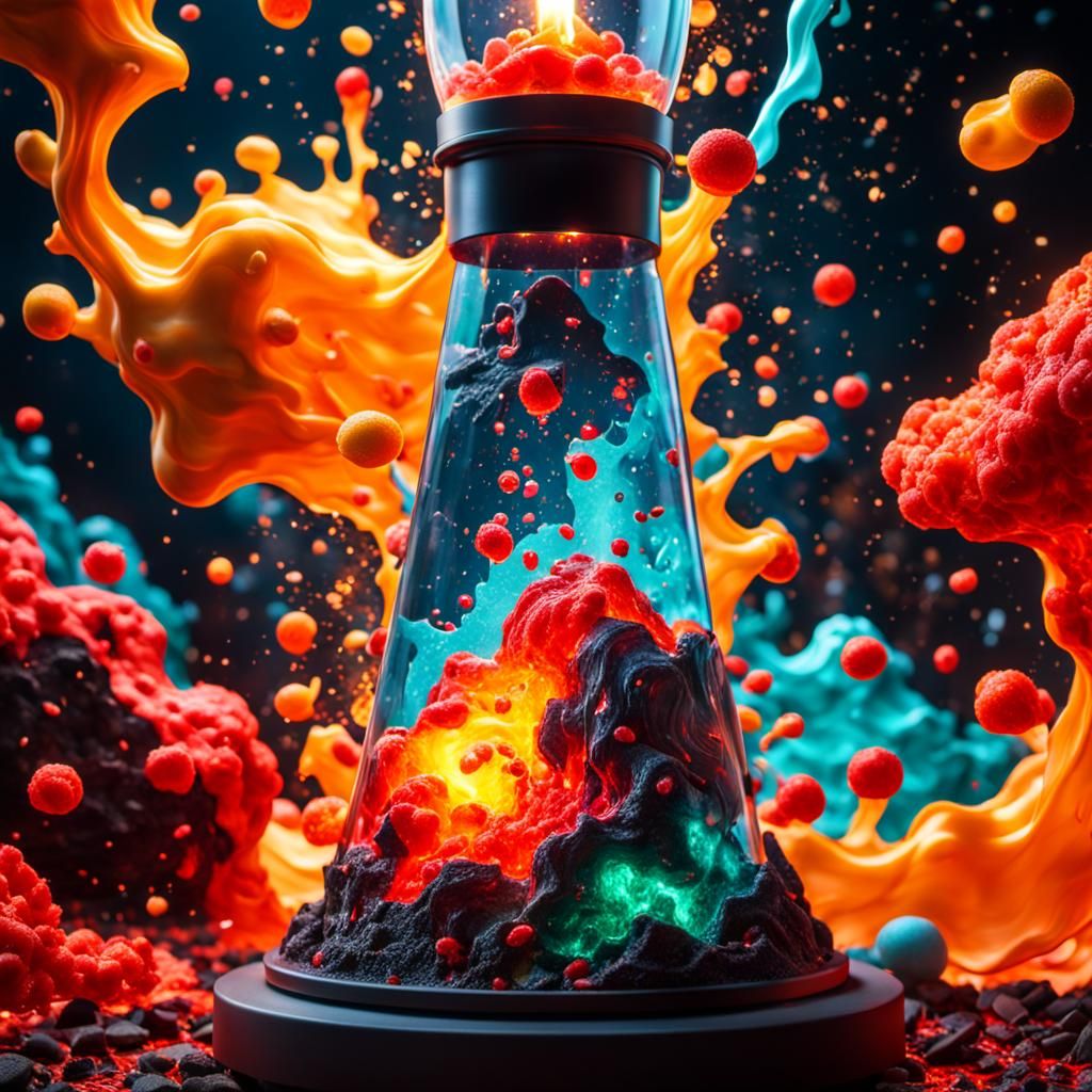 Hyperrealistic Exploding Lava Lamp in HDR
