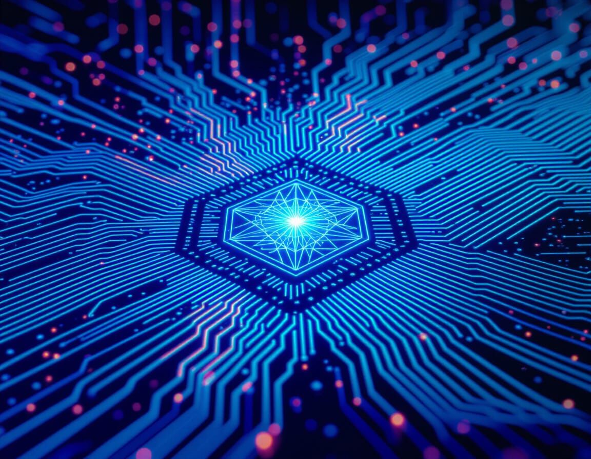 Hologram Capturing Stars in Futuristic Digital Realism