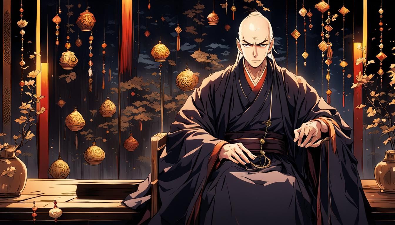 Compassionate Master Huineng in Anime Style