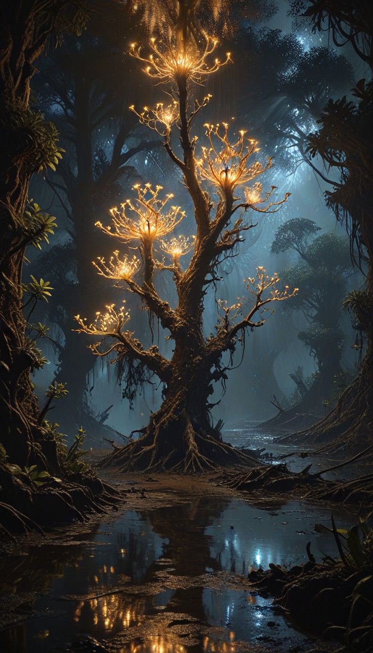 Phantasmagorical Mangrove Realm with Brolga