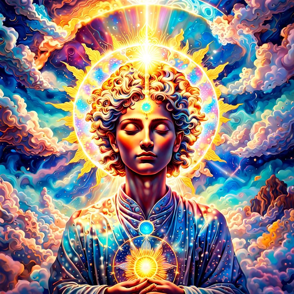 Holographic Karma Illustration in Mixed Media