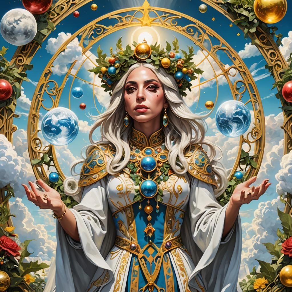 Lady Gaga as The World Tarot Card