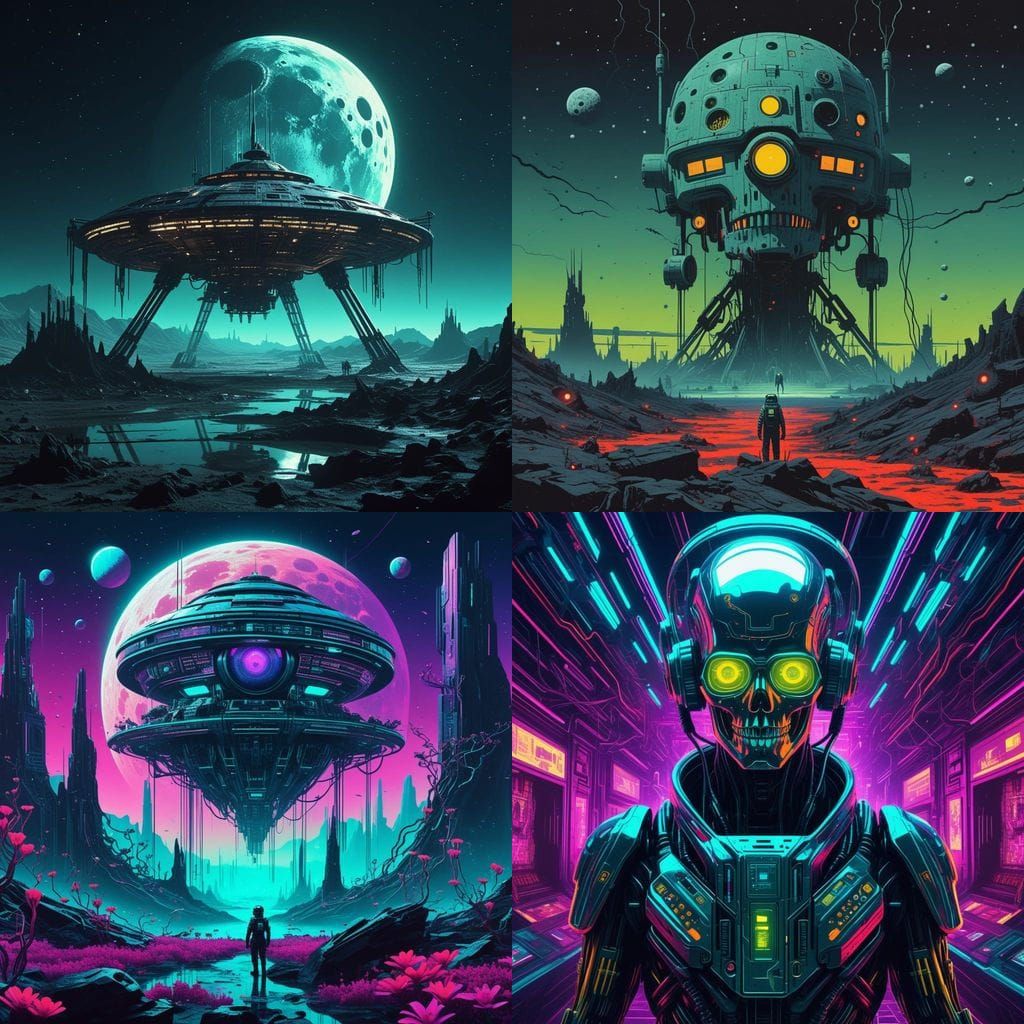 Borg Moonscape in Tim Burton Style