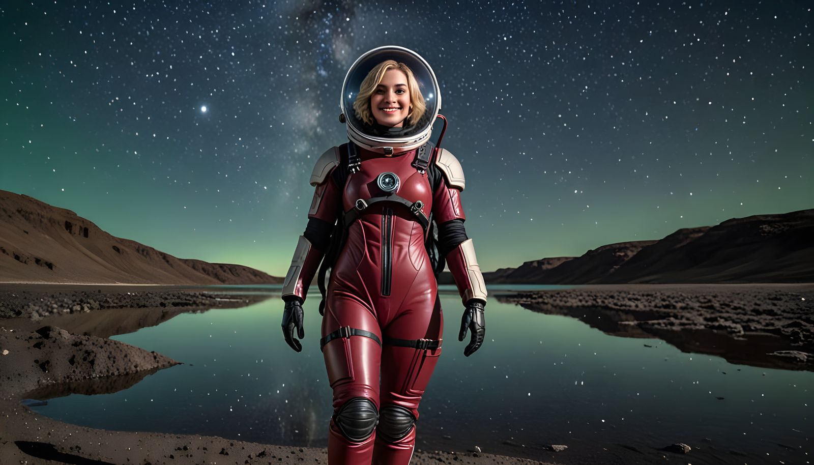 Libyan Astronaut Smiles on Distant Planet in 8K