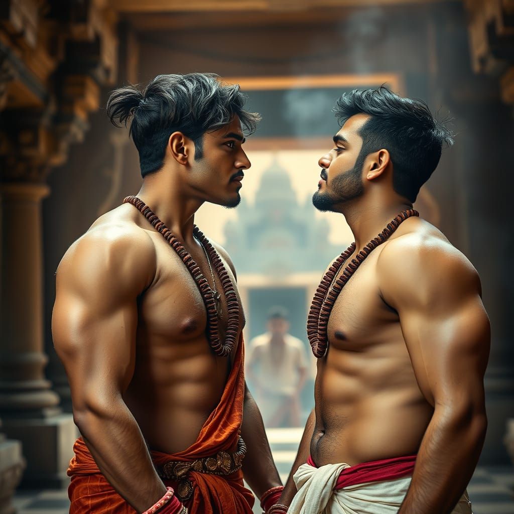 Ethereal Moment in Ancient Indian Temple