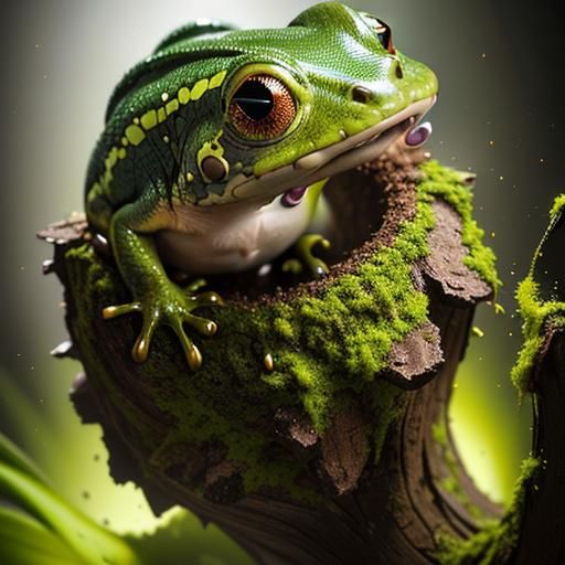Avocado Salamander: A Photorealistic Digital Illustration