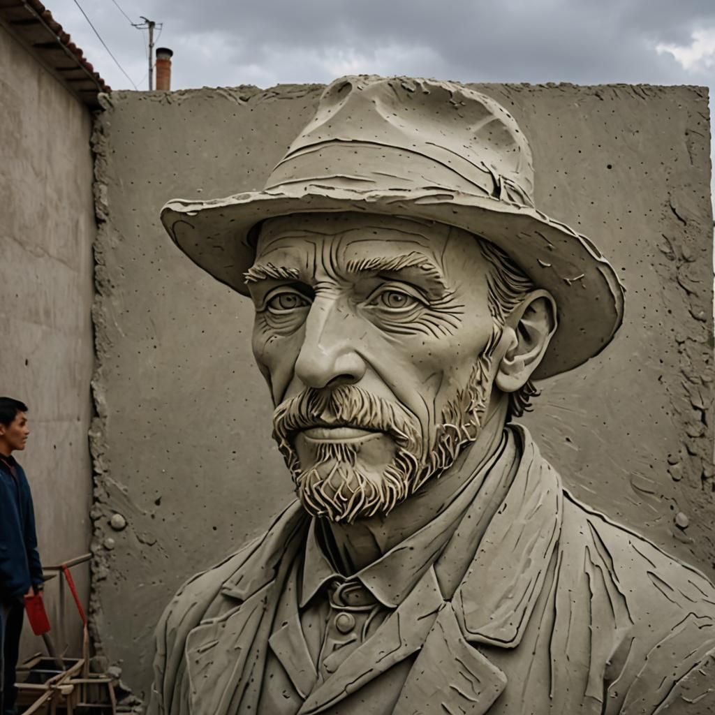 Cement Sculpture in Van Gogh Style
