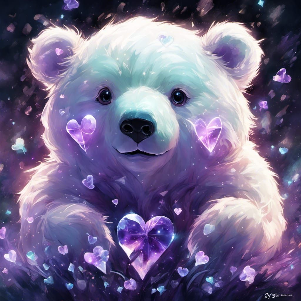 Bioluminescent Bear Prism Constellation: Digital Art