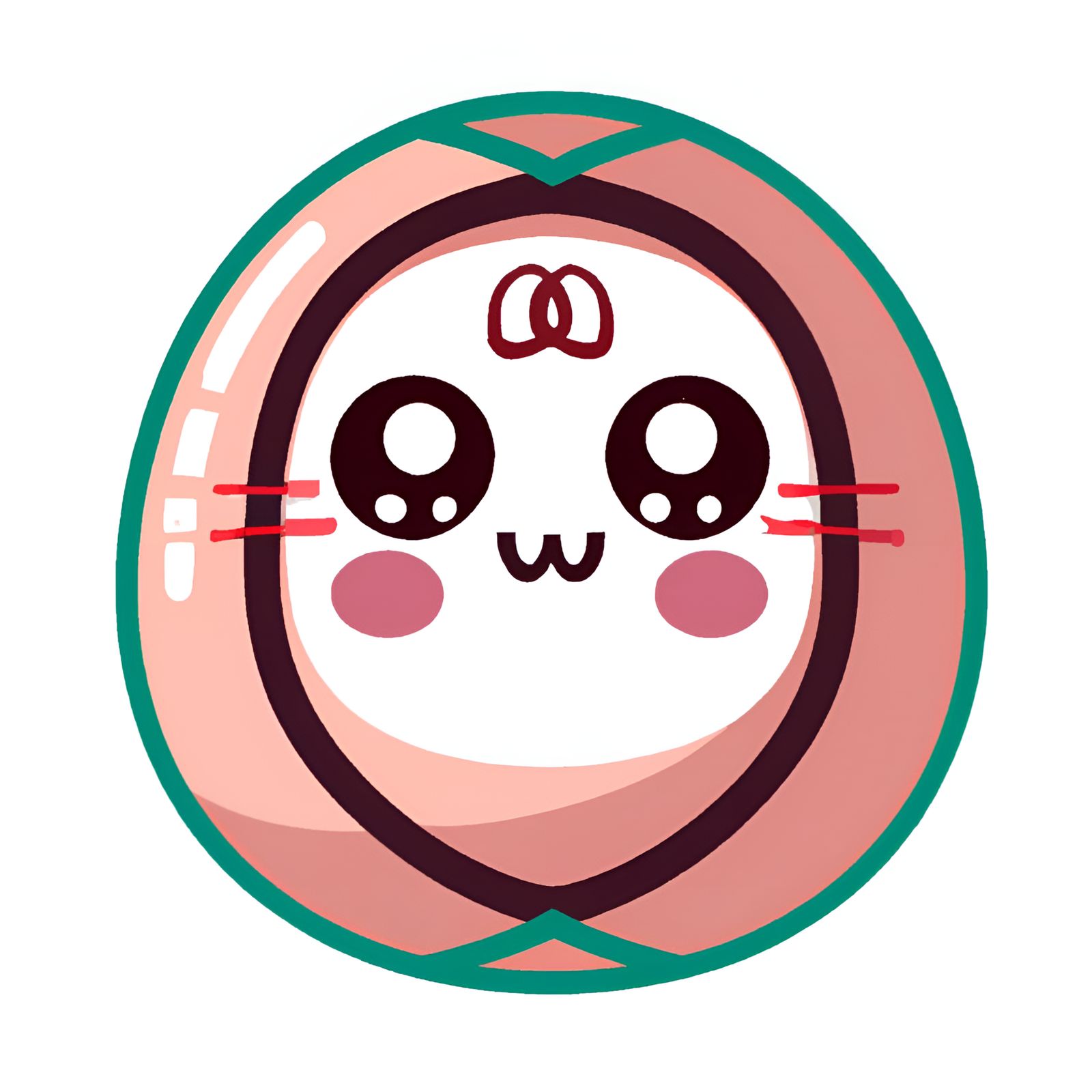 Cute Kawaii Pastel Pink & Green Japanese Daruma Doll (With Eyes)