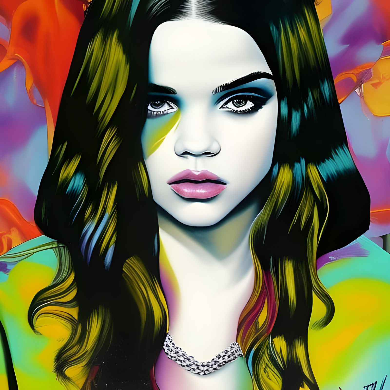 Graffiti Art Portrait of a Beautiful Girl