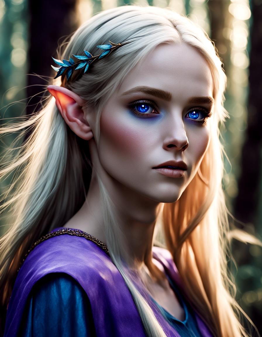 Enchanting Elf Portrait in Forest Setting