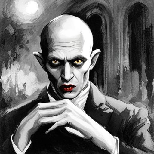 Nosferatu Vampire Splash Art Poster