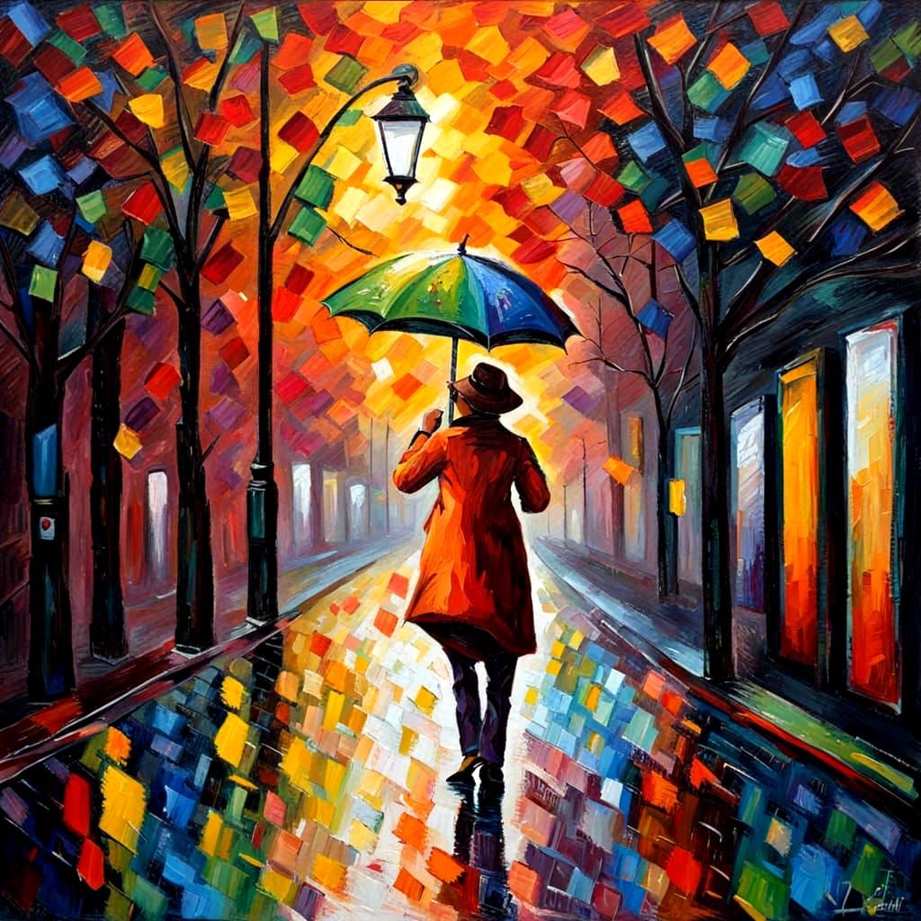 Singing In The Rain: Expressive Oil Painting