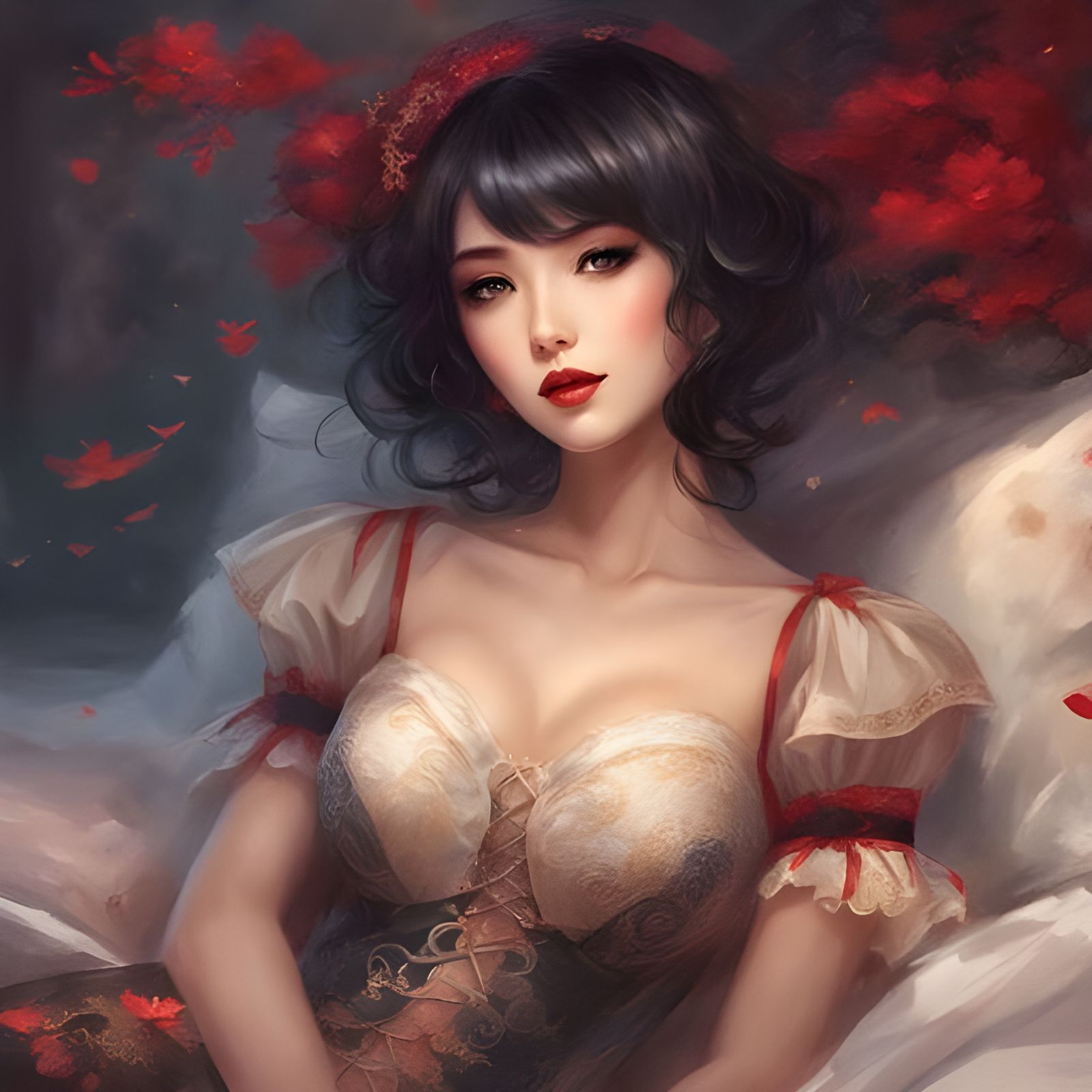 Sensual Portrait of a Woman in Dark Lingerie