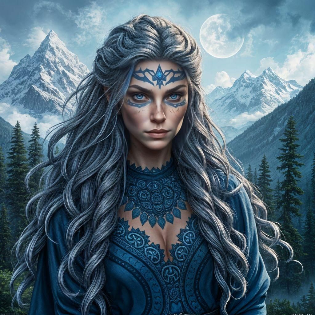 Viking Druid Portrait in Astral Style
