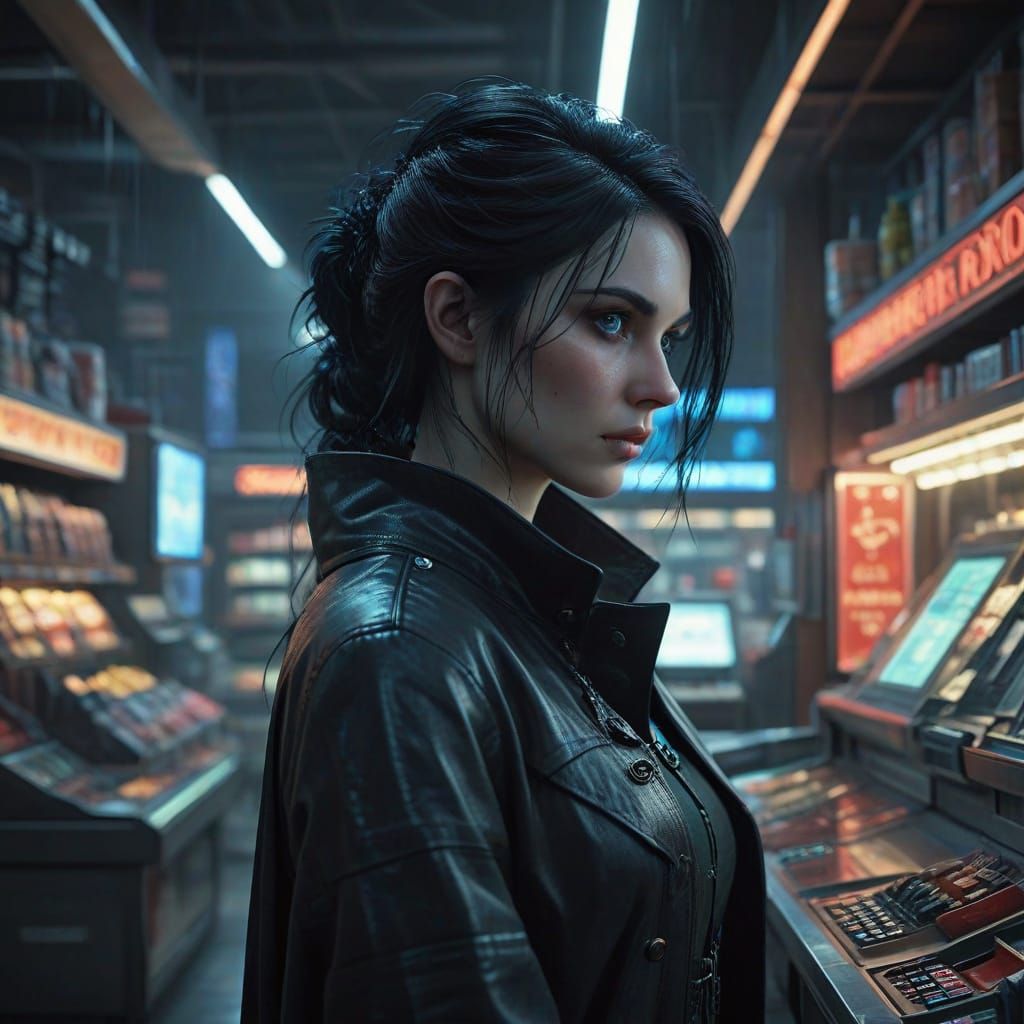 Ethereal Vampire Cashier in Dark Fantasy 3D Game Cinematic S...