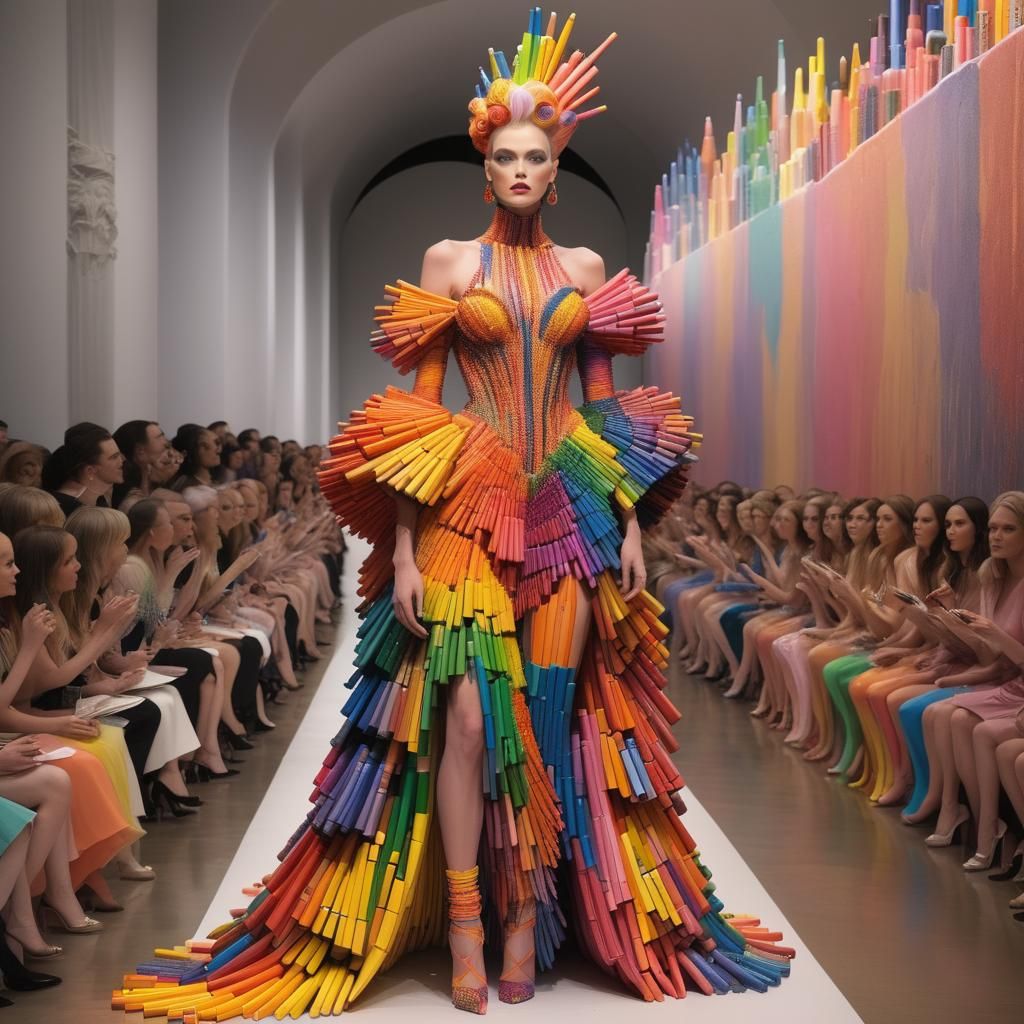 Crayon Couture: Surreal Fashion Show Creation