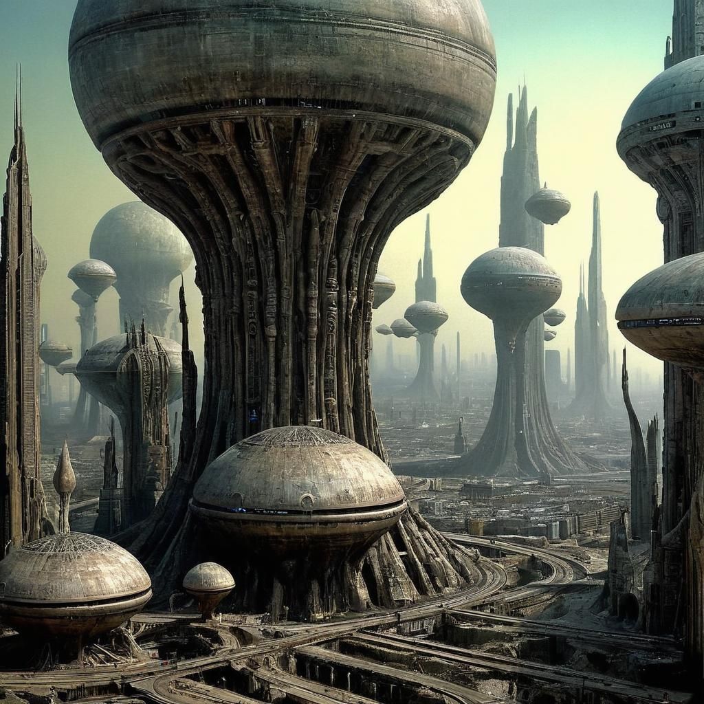 Futuristic Ganymede Civilization in Citypunk Style